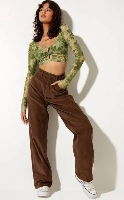 Motel Henru Cropped Cardi | Green Floral Clothing