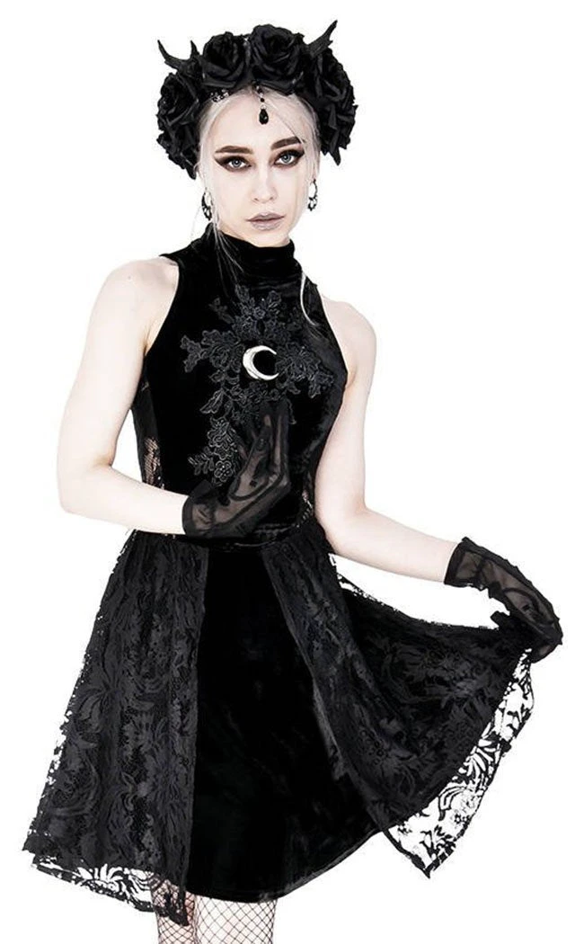 Restyle Clothing High Neck Crescent Lace Dress 3 Restyle Clothing High Neck Crescent Lace Dress