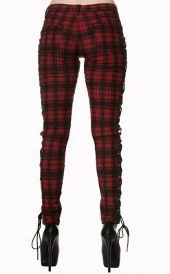 Banned Apparel Hold Me Tight Corset Laced Tartan Jeans Clothing