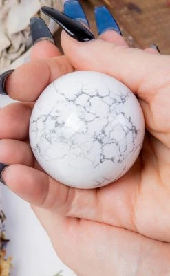 Crystals Howlite Sphere Witchcraft