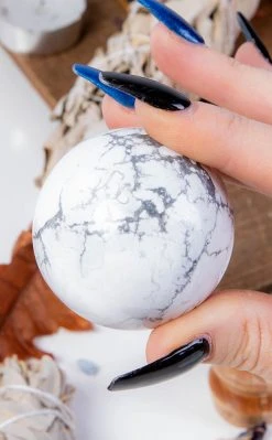Crystals Howlite Sphere Witchcraft