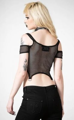 Killstar Hurricane Fishnet Crop Top Clothing