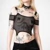 Killstar Hurricane Fishnet Crop Top Clothing