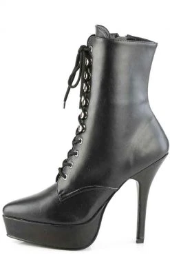Devious Shoes INDULGE-1020 Black Matte Ankle Boots