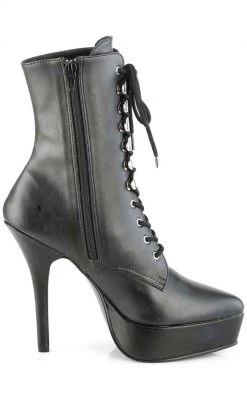 Devious Shoes INDULGE-1020 Black Matte Ankle Boots