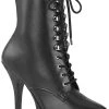 Devious Shoes INDULGE-1020 Black Matte Ankle Boots