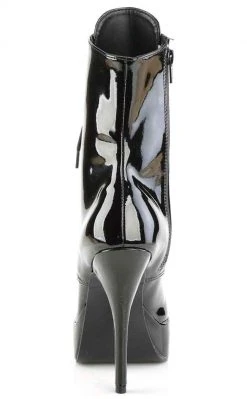 Devious Shoes INDULGE-1020 Black Patent Ankle Boots