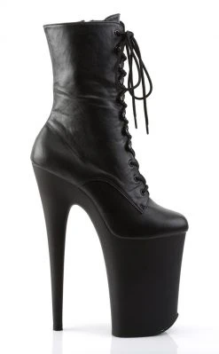 Pleaser Pole Shoes INFINITY-1020 Black Matte Ankle Boots
