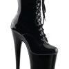 Pleaser Pole Shoes INFINITY-1020 Black Patent Ankle Boots