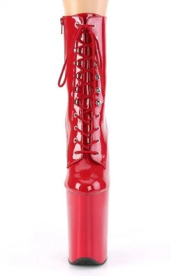 Pleaser Pole Shoes INFINITY-1020 Red Patent Ankle Boots