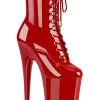 Pleaser Pole Shoes INFINITY-1020 Red Patent Ankle Boots