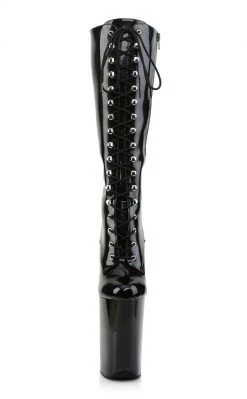Pleaser Pole Shoes INFINITY-2020 Black Knee High Boots