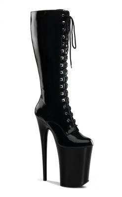 Pleaser Pole Shoes INFINITY-2020 Black Knee High Boots