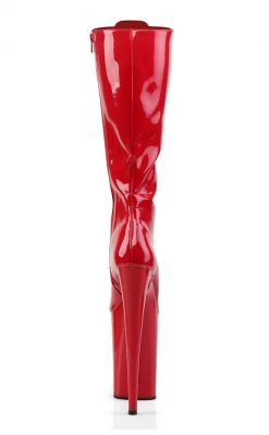 Pleaser INFINITY-2020 Red Pat/Red Knee High Boots