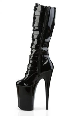 Pleaser Pole Shoes INFINITY-2049 Black Knee High Boots