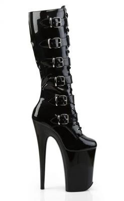 Pleaser Pole Shoes INFINITY-2049 Black Knee High Boots