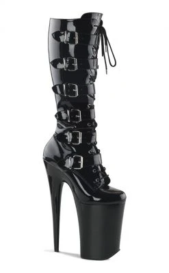 Pleaser Pole Shoes INFINITY-2049 Black Knee High Boots