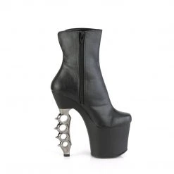 Pleaser Pole Shoes IRONGRIP-1042 Black Matte Silver Brass Knuckle Boots