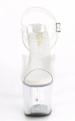 Pleaser Pole Shoes IRONGRIP-708 Clear Brass Knuckle Heels