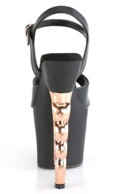 Pleaser Pole Shoes IRONGRIP-709 Black Matte/Copper Brass Knuckle Heels 10 Pleaser Pole Shoes IRONGRIP-709 Black Matte/Copper Brass Knuckle Heels
