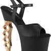 Pleaser Pole Shoes IRONGRIP-709 Black Matte/Copper Brass Knuckle Heels