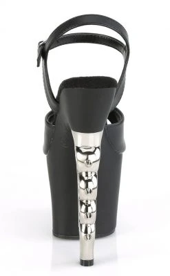 Pleaser IRONGRIP-709 Black Matte/Silver Brass Knuckle Heels Pole Shoes