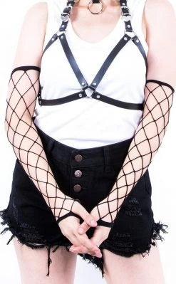 Music Legs Industrial Net Arm Warmers | Black Accessories