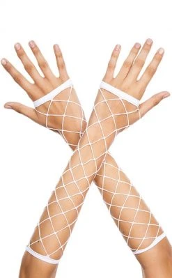 Music Legs Accessories Industrial Net Arm Warmers | White