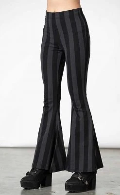 Killstar Clothing Inferno Room Flares | Grey Stripe