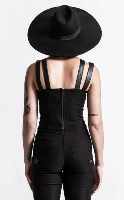 Killstar Jaded Strap Top Top | Black Clothing 11 Killstar Jaded Strap Top Top | Black Clothing