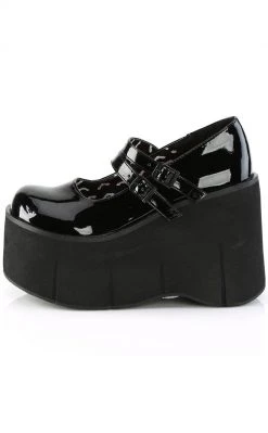 Demonia KERA-08 Black Patent Platform Mary Janes Shoes