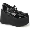 Demonia KERA-08 Black Patent Platform Mary Janes Shoes