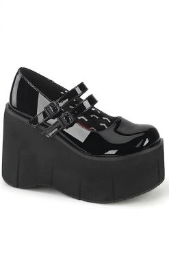 Demonia KERA-08 Black Patent Platform Mary Janes Shoes