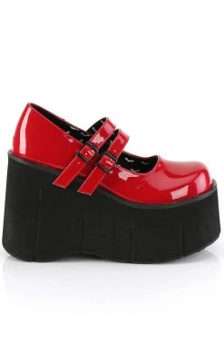 Demonia KERA-08 Red Patent Platform Mary Janes