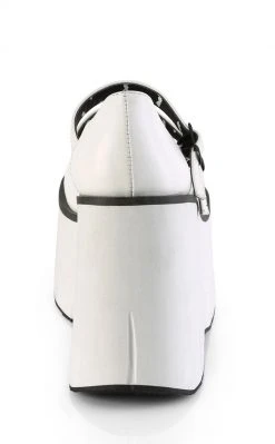 Demonia KERA-08 White Vegan Leather Platform Mary Janes Shoes