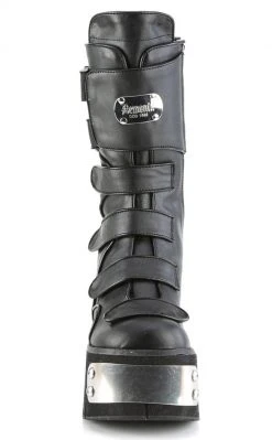 Demonia KERA-108 Black Platform Plated Wedge Boots Platform Shoes