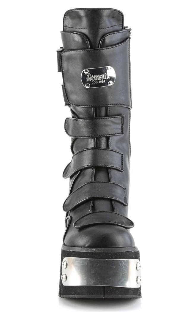 Demonia KERA-108 Black Platform Plated Wedge Boots Platform Shoes 4 Demonia KERA-108 Black Platform Plated Wedge Boots Platform Shoes
