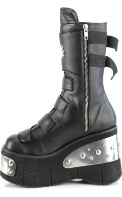 Demonia KERA-108 Black Platform Plated Wedge Boots Platform Shoes 9 Demonia KERA-108 Black Platform Plated Wedge Boots Platform Shoes