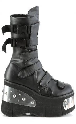 Demonia KERA-108 Black Platform Plated Wedge Boots Platform Shoes 11 Demonia KERA-108 Black Platform Plated Wedge Boots Platform Shoes