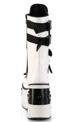 Demonia Platform Shoes KERA-108 White Platform Plated Wedge Boots 10 Demonia Platform Shoes KERA-108 White Platform Plated Wedge Boots