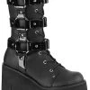 Demonia KERA-110 Black Matte Mid-Calf Harness Boots Shoes 1 Demonia KERA-110 Black Matte Mid-Calf Harness Boots Shoes