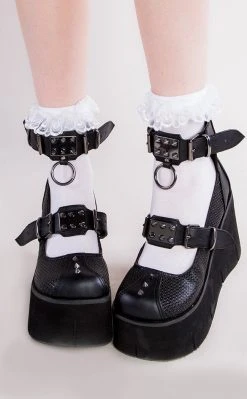 Demonia KERA-12 Black Vegan Leather Platform Mary Janes