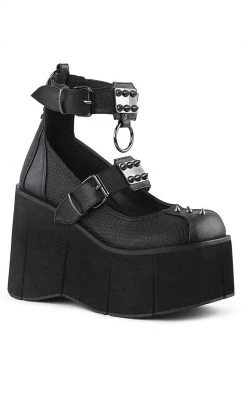 Demonia KERA-12 Black Vegan Leather Platform Mary Janes