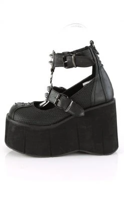 Demonia KERA-12 Black Vegan Leather Platform Mary Janes