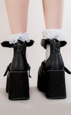 Demonia KERA-12 Black Vegan Leather Platform Mary Janes