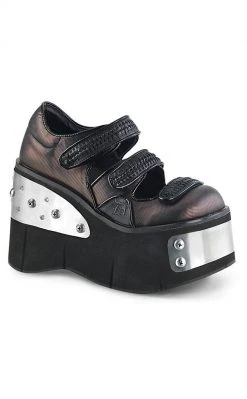 Demonia Shoes KERA-13 Pewter Platform Mary Janes