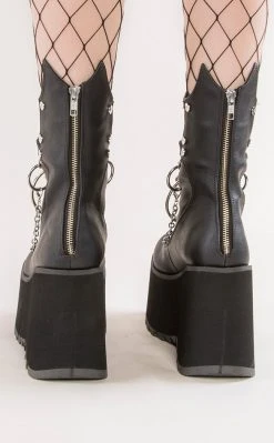 Demonia KERA-130 Black Platform Wedge Boots (Au Stock)