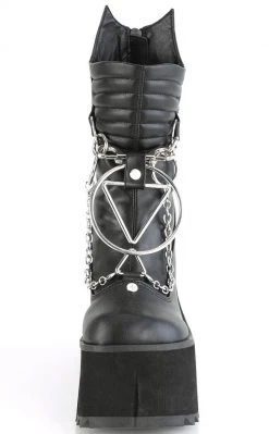 Demonia KERA-130 Black Platform Wedge Boots
