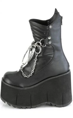 Demonia KERA-130 Black Platform Wedge Boots