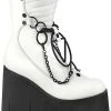 Demonia Platform Shoes KERA-130 White Platform Wedge Boots 1 Demonia Platform Shoes KERA-130 White Platform Wedge Boots